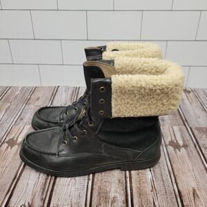 G.H. Bass & Co Women's 8.5 Black Leather Winter Boots Bass Mae Cold Weather